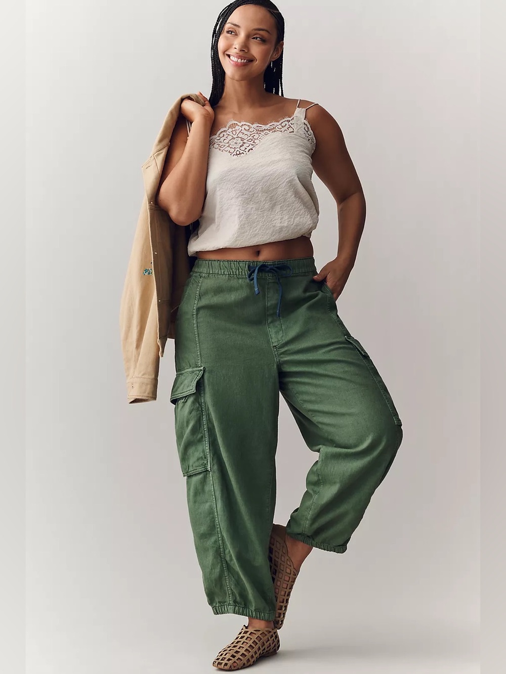 Anthropologie Pilcro Pull On Parachute Pants with Cargo Pockets Womens Small - Picture 4 of 7